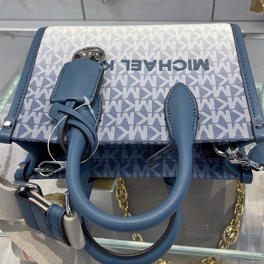 Michael Kors Mirella Extra-Small Ombré Logo Crossbody XBODY Shopper
Denim 
NWT - Picture 8 of 16